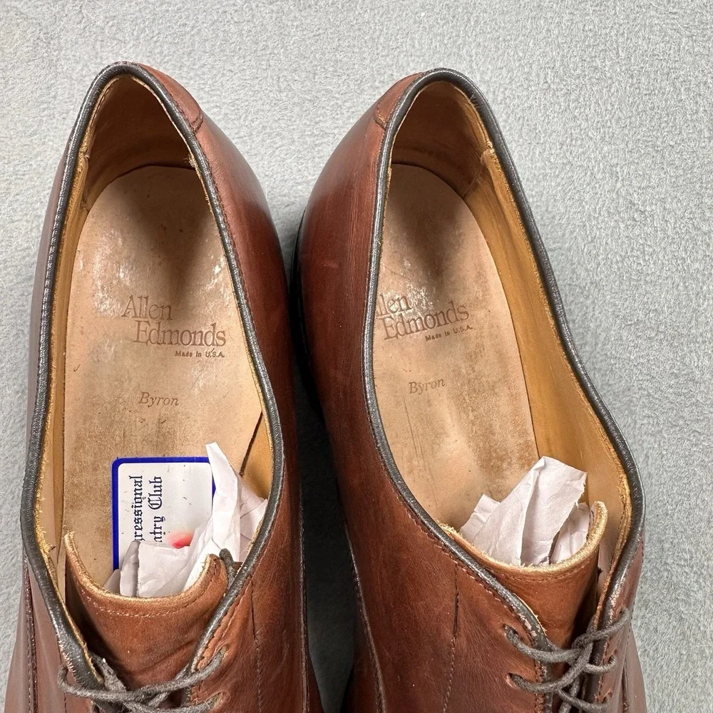 Allen Edmonds Byron Cap Toe Oxford Dress Shoes Brown Leather USA Men 15 D